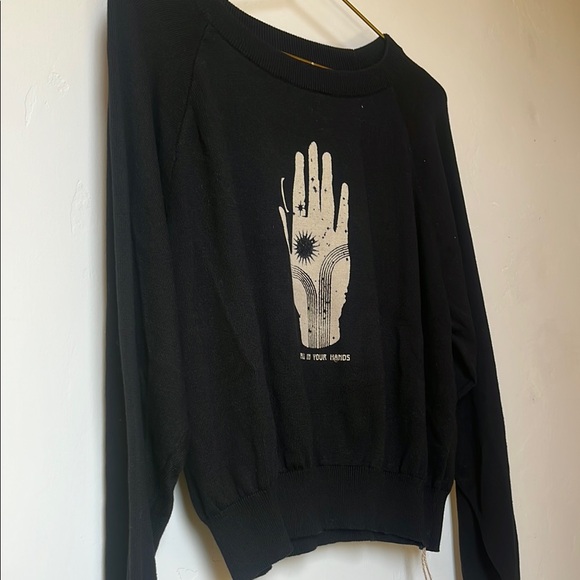 Black Graphic Women's Sweater - Picture 1 of 3